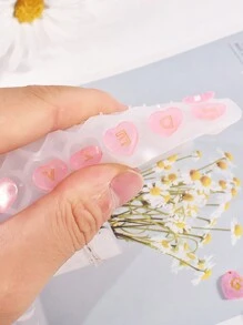 1入組/101入組樹脂字母矽膠模具，用於杯子裝飾的愛心矽膠模具，專門用於環氧樹脂珠寶製作的字母、數字和名字的矽膠模具，用於耳環、項鍊、吊墜珠寶等 - 白色 - 查看 4