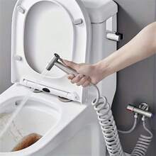 Set de ducha de alta presión de acero inoxidable de 3 piezas con pistola rociadora manual y accesorio de bidé - Accesorios de baño para una limpieza y comodidad mejorada. Set de pistola rociadora para inodoro y ducha presurizada, adecuada para baño, inodoro, exterior, etc. ¡Fácil de limpiar! Adecuada para alimentos y cocinas, utensilios de cocina y herramientas de cocina y viaje.