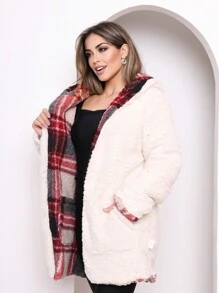 Women Winter Coats - Cream - View 4