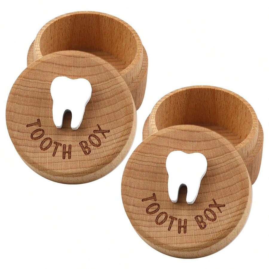 1pc RustColored Baby Teeth Box Simple Tooth Storage Box, For Storing