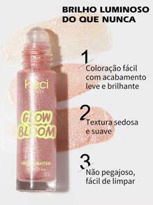 HECI BEAUTY HECI BEAUTY Roller Liquid Body Highlighter,1pc Glitter Face Contour Highlight Brightening Makeup Illuminating Cosmetic, Pearl Highlighter For Full Body,Sexy Beauty Highlight Oil Cosmetics For Beach,Glass Roller Bottles Leak Proof Massage Roller Ball Bottles,Suitable For Students Returning To School