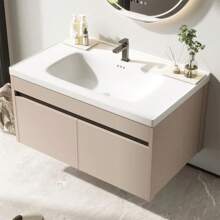 31.5'' Wall Mounted Single Bathroom Vanity Aluminum Cabinet With Ceramic Top