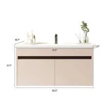 31.5'' Wall Mounted Single Bathroom Vanity Aluminum Cabinet With Ceramic Top