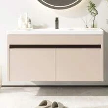 31.5'' Wall Mounted Single Bathroom Vanity Aluminum Cabinet With Ceramic Top