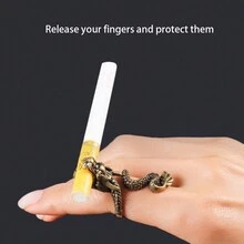 1pc Men's Cigarette Holder Ring, Smoking Finger Ring Design, Creative Smoking Accessories - 1PC - View 5