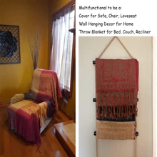 Boho Throw Blanket, Chenille Jacquard Tassels Throw Blankets For Bed Couch Soft Chair, Bohemian Fringe Tassels (Red, S:60x75 - Đỏ - Xem 7