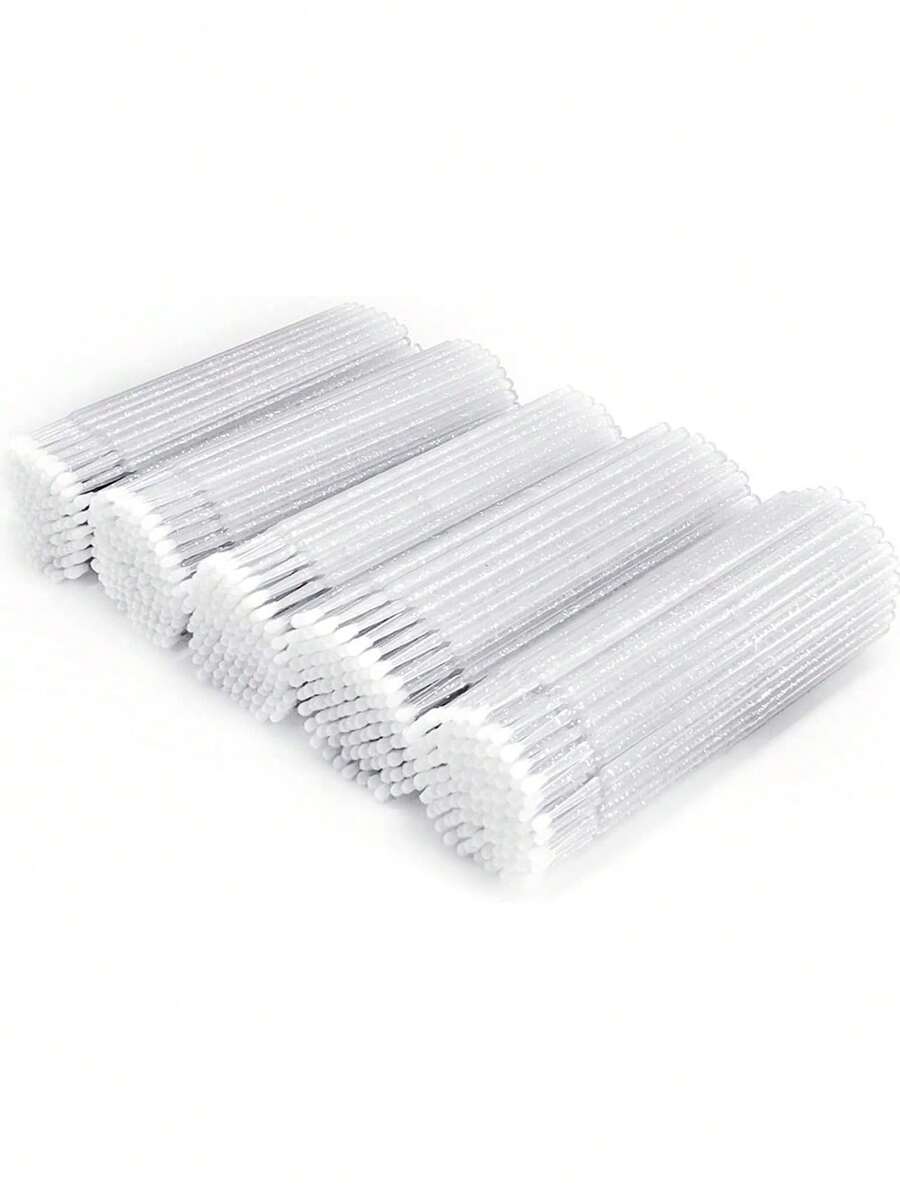500pcs/100pcs Disposable Micro Applicator Brush For Eyelash Extension, Microswabs Lips Mascara Wands White - Multicolor - View 1