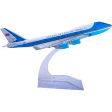 Model Plane 1:400 American AirForce One B747 Model Airplane Diecast Airplanes For Home Office Desk Display Gift Or Collection - White - View 3