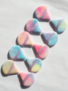 10个装三角天鹅绒粉扑披萨迷你面部化妆海绵，可水洗轻便化妆工具，适合所有肤质，化妆新手适用，干湿两用粉扑，化妆，便宜，房间装饰，梳妆台，旅行，卧室，化妆配件，粉扑，美妆蛋，粉扑，化妆海绵，便宜，圣诞礼物，化妆，化妆工具，便宜货，礼物，女士礼物，圣诞礼物，赠品，旅行，便宜货，旅行必备 - 彩色 - 查看 4