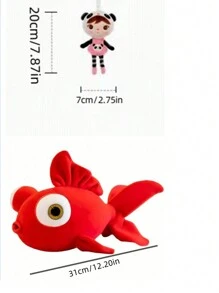 2024 新款兔子 G-Baby 娃娃金鱼泡泡毛绒娃娃带安抚毯，生日礼物娃娃吊坠 - 彩色 - 查看 2