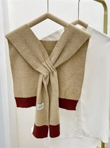 1 pieza Chal/Poncho de punto con decoración acrílica, estilo clásico casual de vacaciones con protección solar y UV, perfecto como accesorio de viaje al aire libre para mujeres