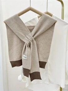 1 pieza Chal/Poncho de punto con decoración acrílica, estilo clásico casual de vacaciones con protección solar y UV, perfecto como accesorio de viaje al aire libre para mujeres