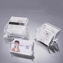 1pc Clear Acrylic Business Card Holder, Double/ Triple-Layered Simple Desk Name Card Stand For Trade Shows And Offices, Back To School Valentine Day