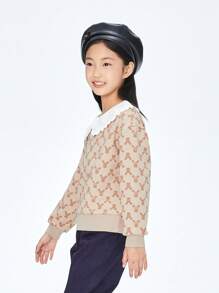 Annil Moletom com capuz de manga comprida com gola para meninas para primavera e outono, top casual, elegante e versátil