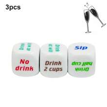 1 件/3 件/6 件彩色印花英文吐司骰子/节日派对创意骰子/骰子套装，适合家庭聚会/节日派对/毕业生日派对/酒吧饮酒游戏/婚礼/单身派对游戏 - 彩色 - 查看 15