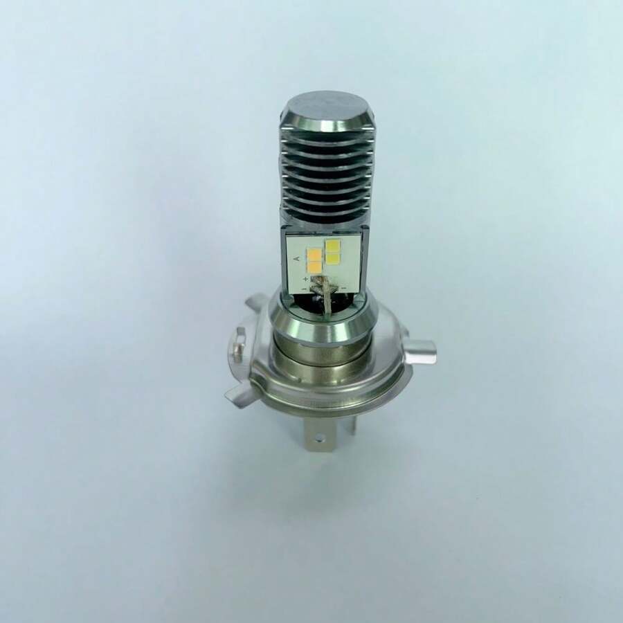 1 st geel + wit licht motorfiets koplamp lamp H4 LED scooter ...