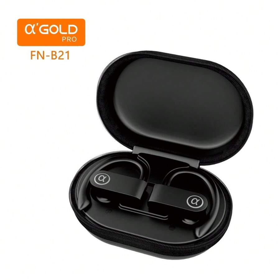 Fone De Ouvido Sport Orelhas Penduradas Bluetooth 5.3 IPX5 A'GOLD FN-B21 - Preto - Visão 1