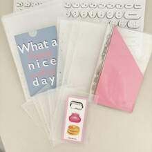 5 件 A5/A6/A7 磨砂/PVC 活页夹收纳袋、PP 票夹/钱圈收纳袋、贴纸袋、学校用品、返校