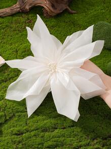 1pc Women's Fashion Versatile Gauze Pointed Petal Brooch, Suitable For Daily, Party And Occasion Wear