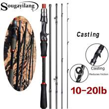 SOUGAYILANG Caña de pescar de 1,8 M de potencia M de carbono, caña de pesca plegable de 5 secciones para viaje, equipo de pesca