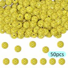 10mm水鑽裝飾迪斯科球粘土珠子,聚合物粘土水鑽珠子圓形適用於DIY首飾配件 - 彩色 - 查看 35