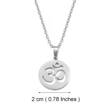1 pieza Collar con colgante de  de yoga pequeño con símbolo Tamil de 2 modos para mujeres y niñas,  Hindú-Budista OM de la India - Multicolor - Ver 9