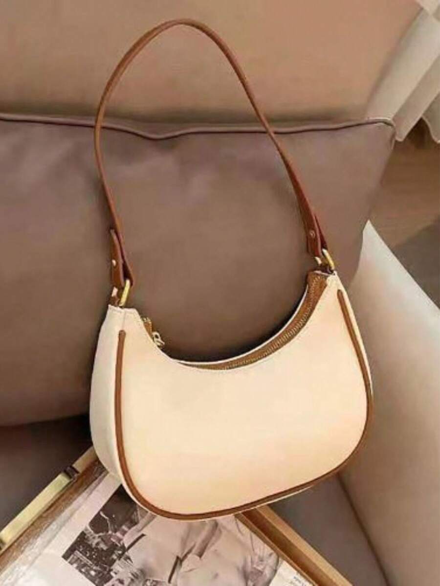 Bolsa Feminina Baguete Meia Lua De Ombro Pequena Estilosa