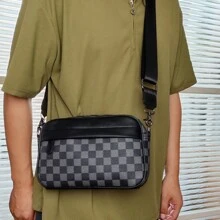 Bolsos Hombre Bandolera,Bolso Bandolera Pequeño Bolsa Mensajero Vintage,Bolso Bandolera Hombre, Bandolera Casual Cruzado para Hombre Resistente al Agua para Bolsa Mensajero para Casual Oficina Trabajo Negocio y Escuela - Azul Marino - Ver 2