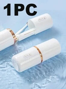 1入行動旅行牙刷收納盒口沖杯，優雅簡約設計，多功能牙刷攜帶盒，適用於度假旅行，學校露營，商務旅行和家用必備物品。