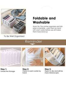 Organizador de ropa interior plegable de 2 piezas, organizador de pijamas, organizador de cajones, organizador de ropa de armario de varias capas, organizador de ropa interior plegable transparente a prueba de polvo para lenceria,vestidoslargos, conjuntosdemujer, vestidos, pantalonesdemujer, playeras,mujer,vestidoscasuales,trajedebariomujer,shorts,tops,Calcetines, Ropa Interior, Organizador con Compartimentos de Malla Compartimentos, Organizador de Compartimentos de Cajones Lavable, Elegante y Práctico Artículos Pequeños para el Hogar - Blanco - Ver 7