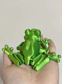 3D Printed Frog Statue With Movable Joints - Perfect For Home Decor, Versatile Room Atmospherefrog,Lizard Toy,Frog Toy,Frog,3d Printed,Frogs - Multicolor - View 1
