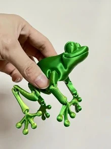 3D Printed Frog Statue With Movable Joints - Perfect For Home Decor, Versatile Room Atmospherefrog,Lizard Toy,Frog Toy,Frog,3d Printed,Frogs - Multicolor - View 3