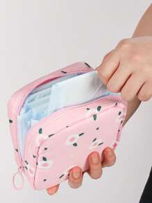 1pc Sanitary Pad Storage Bag, Portable Large Capacity, Minimalist Style, Waterproof, Used For Storing Sanitary Pads, Underwear Liners And Tampons, Valentine's Day Gift, Storage Bag, Cosmetics Bag, Coin Purse, Mini Bag Makeup Bag, Cosmetic Bag, Vacation Organizer, Large Capacity Makeup Organizer Makeup Case, For Lipstick, Brush, Skincare, Mobile Phone, Coin, Small Items, For Home, Gift, Vacation And Festival Halloween Christmas Multifunctional Use,Boho Vibes