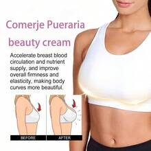 Crema reafirmante de senos con raíz de kudzu salvaje y bola de masaje, cuidado del pecho, tensado y elevación de senos - Blanco - Ver 2