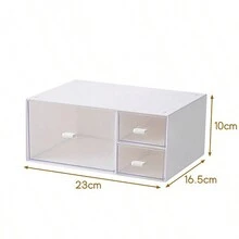 Organizer Drawer Transparent White Desktop Stationery Large Student Plastic Cosmetic Miscellaneous Storage Box, Desktop Display Box - Multicolor - View 10