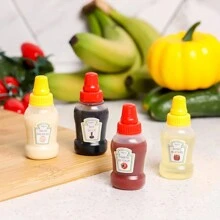 4/8pcs Mini Portable Condiment Bottles - Perfect For On-The-Go Travelers Office Lunch Summer Picnics Camping