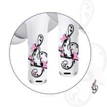 ROCKBEAR 音符和谐贴纸保护套兼容第二代 Pro，粉色旋律优雅皮肤、贴花、包装和 EarPods 外壳配件，适合青少年、女性和男性的和谐礼物，包括清洁套件 - 粉色 - 查看 14