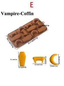 1pc 3D Halloween Silicone Mold, Halloween Pumpkin Bat Skull Ghost Fondant Chocolate Mold For DIY Halloween Gummies, Candy, Jelly, Chocolate, Jello Baking Tools, Kitchen Gadgets Halloween Decor Halloween Party Favors Halloween Party Supplies Halloween Halloween Decor Halloween Decorations Halloween Home Halloween Party Halloween Party - Brown - View 13