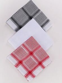 1 pièce Foulard carré en jacquard/écharpe pour la tête - Multicolore - Voir 3