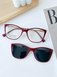 Women Fashion Glasses - Màu Đỏ Sâu - Xem 5