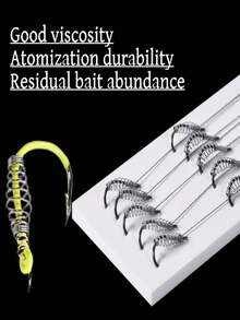 Handmade Durable Horsehead Shape Fish Hook, Double Hooks, 5pcs/Plate, 10 Hooks In Total - Black - View 3