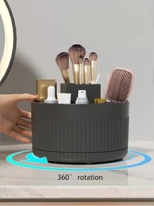 360°旋转化妆刷笔筒，大容量桌面收纳整理盒，多隔层设计方便分类，适用于收纳化妆刷、口红、文具、办公桌配件、珠宝盒、化妆刷收纳袋、香水收纳盒、化妆包，是送给女性的理想礼物，也是圣诞礼物的绝佳选择。