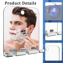 Acrylic Fogless Shower Mirror Set With Razor Holder, Anti-Shatter Fog-Free Mirror For Shower And Shaving, Flat Anti-Fog Mirror, Travel Shatterproof Shower And Make-Up Mirror - Clear - View 3