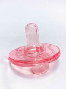 Chupete calmante rosa para bebé, chupete de ayuda para el sueño de recién nacido, chupete de silicona con cabeza redonda para el pulgar para bebés - Rosa - Ver 3