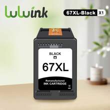 Lulu Ink Remanufactured Ink Cartridges 67XL Replacement Compatible With 67 67 XL Ink Cartridges Compatible With DeskJet 2700 2700e 2755e 2755 4155e 4155 Envy 6055e 6455e 6400 6055 Envy Pro 6452 6458 6475 Printer - Black - View 2