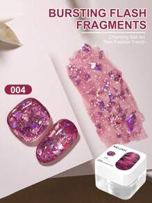 XEIJAYI 10 Colors 8g Holographic Reflective Nail Gel With Crushed Diamond Nail Gel Effect Suitable For Personal & Salon Use Nail Art Manicure DIY Salon Women Gift - 彩色 - 查看 14