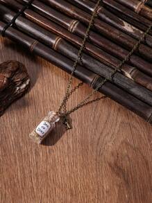 Jar Of Dirt Necklace With Key Charm Pirates Caribbean Jack Sparrow Tia Dalma Necklace In Bronze - Brown - View 3