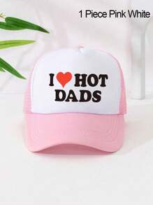 1顶男女通用字母“我爱帅气老爸”印花棒球帽，可调节户外帽檐，适合春秋季、旅行、海滩、Y2K风格、老爹帽、网眼卡车帽，最佳节日礼物 - 多色 400針 - 查看 6