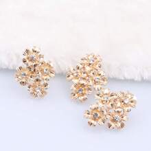 1 套时尚水钻雪花项链、手镯、耳环、戒指首饰套装，适合女性婚礼、派对、日常佩戴，非常适合女性生日/节日礼物