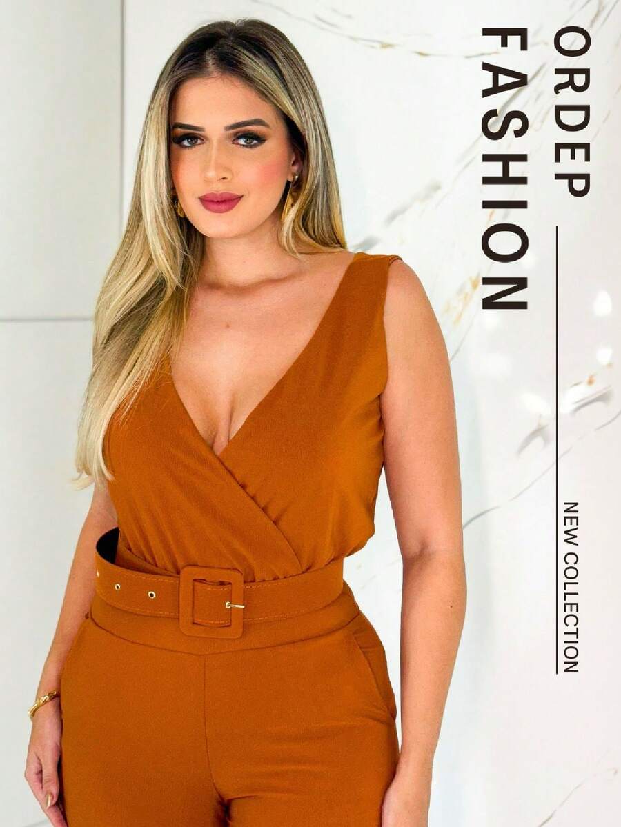Women Jumpsuits - 鏽棕色 - 查看 1